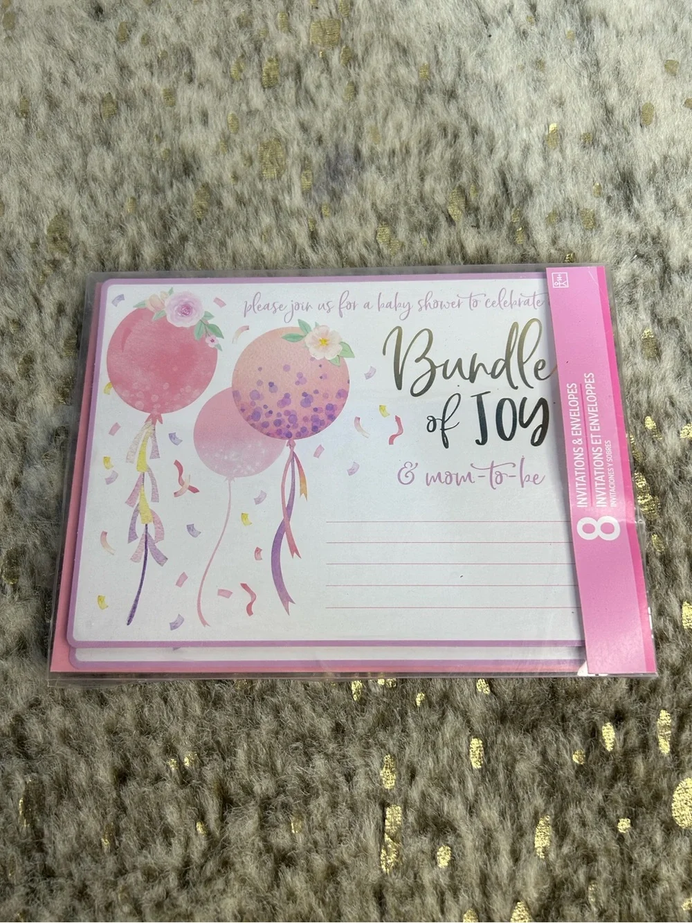 5 for $25🔥Baby Shower Pink‎ Invitations- Set of 8- New